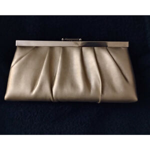 Gunne Sax Gold Clutch Shoulder Chain Purse Evening Bag